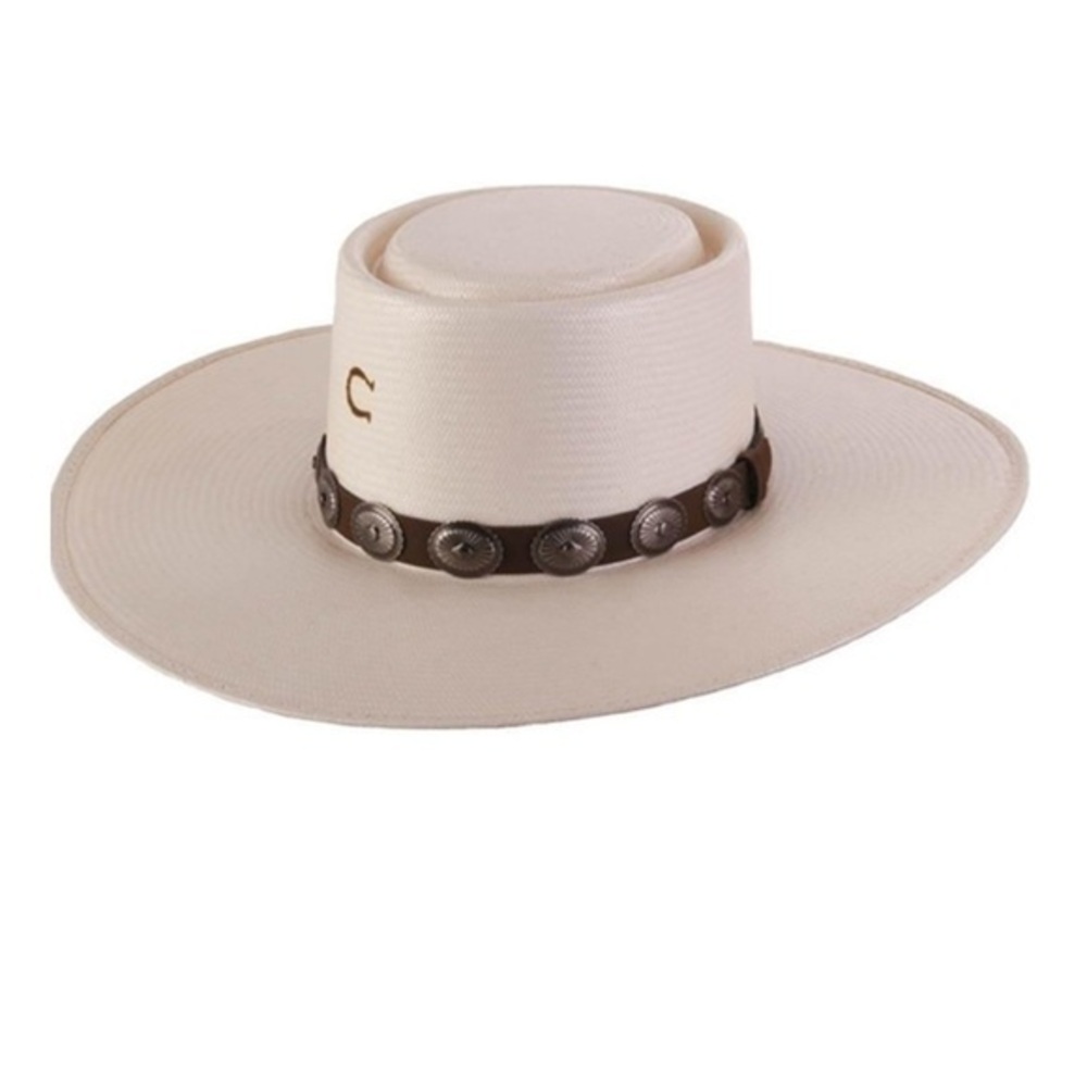 Charlie 1 Horse Sierra Straw Western Fashion Hat Concho Hat Band -  Womens Small